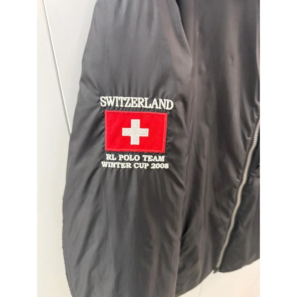 Polo Ralph Lauren Reversible Quilted Jacket Switzerland Winter Cup 2008 Red XL